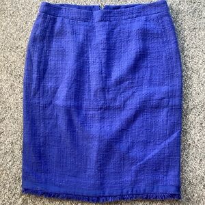 J. Crew Cobalt Blue Fringed Hem Skirt